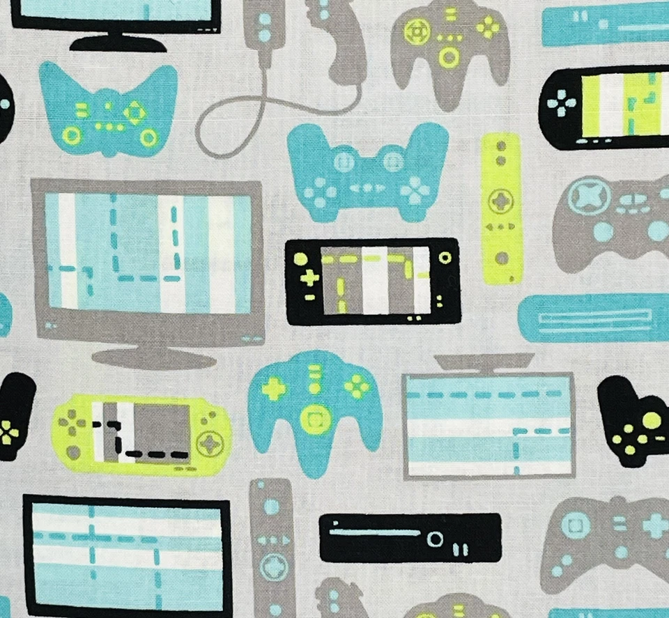 NEW Camelot Fabric "Game On" 100% Cotton Video Game Motif Multicolor 44"x 3/8 yd - Image 4 of 4