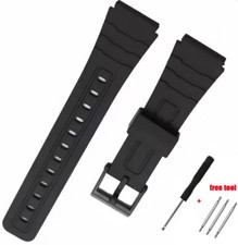 Ersatz Armband Uhrenband passend für Casio F91W F-91W schwarz Kunststoff 18 …