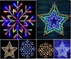 Xmas Snowflake Star Window Hanging Wall Fairy Light Christmas Silhouette Lights