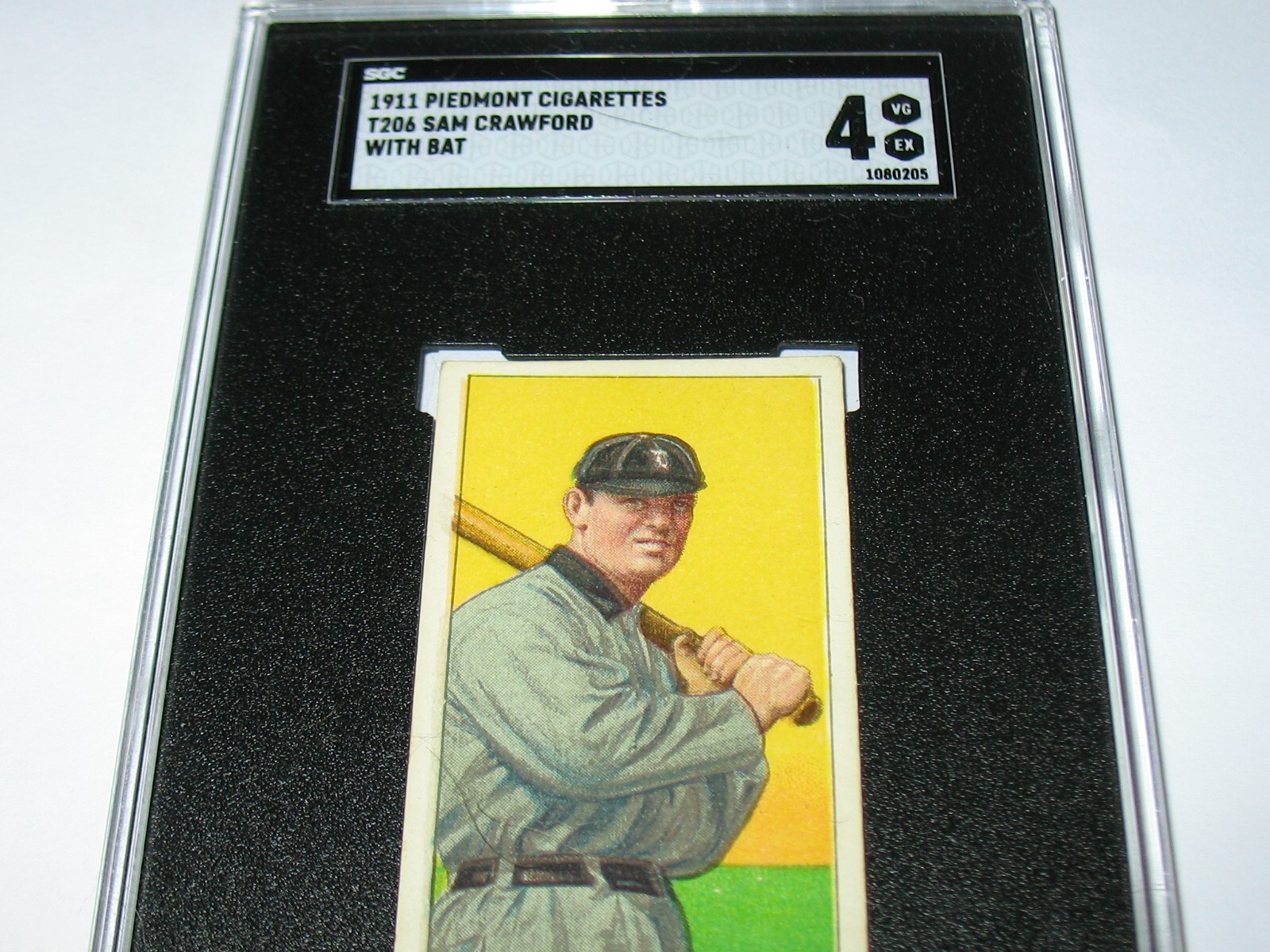 1909-11 T206 Sam Crawford With Bat ~SGC 4 VGEX ~Piedmont 350 / 460~Detroit Tiger
