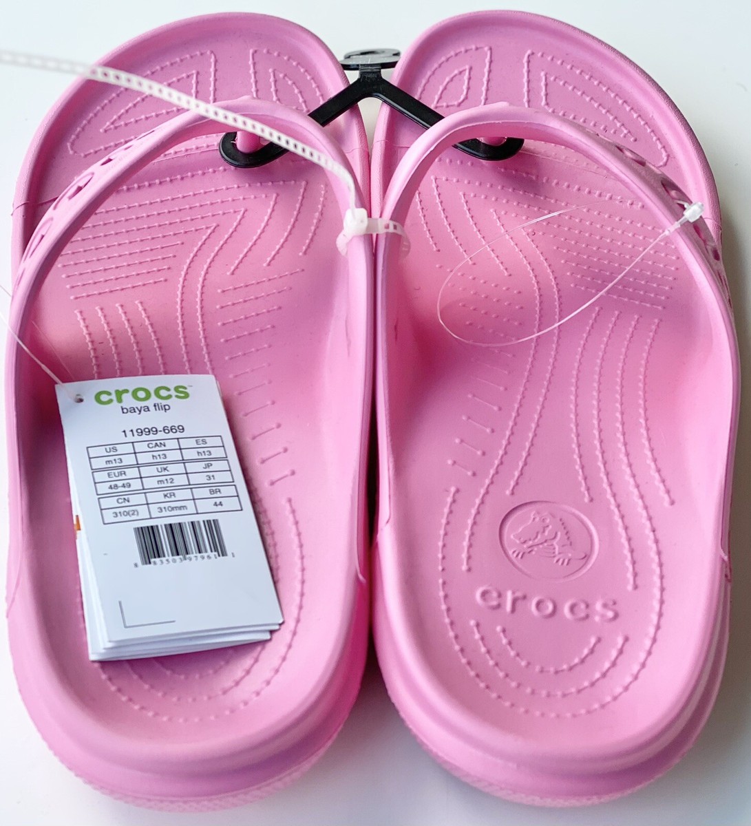 CROCS Pink baya Flip Flop Sandals Size 12 Crocs Baya Platform Thong Flip Flop Pink Blush Sandals  main image 2