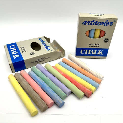 NOS Artacolor farbige Kreide Menge 2 Schachteln je 12 Sticks Anti-Staub Frankreich - Bild 2 von 6