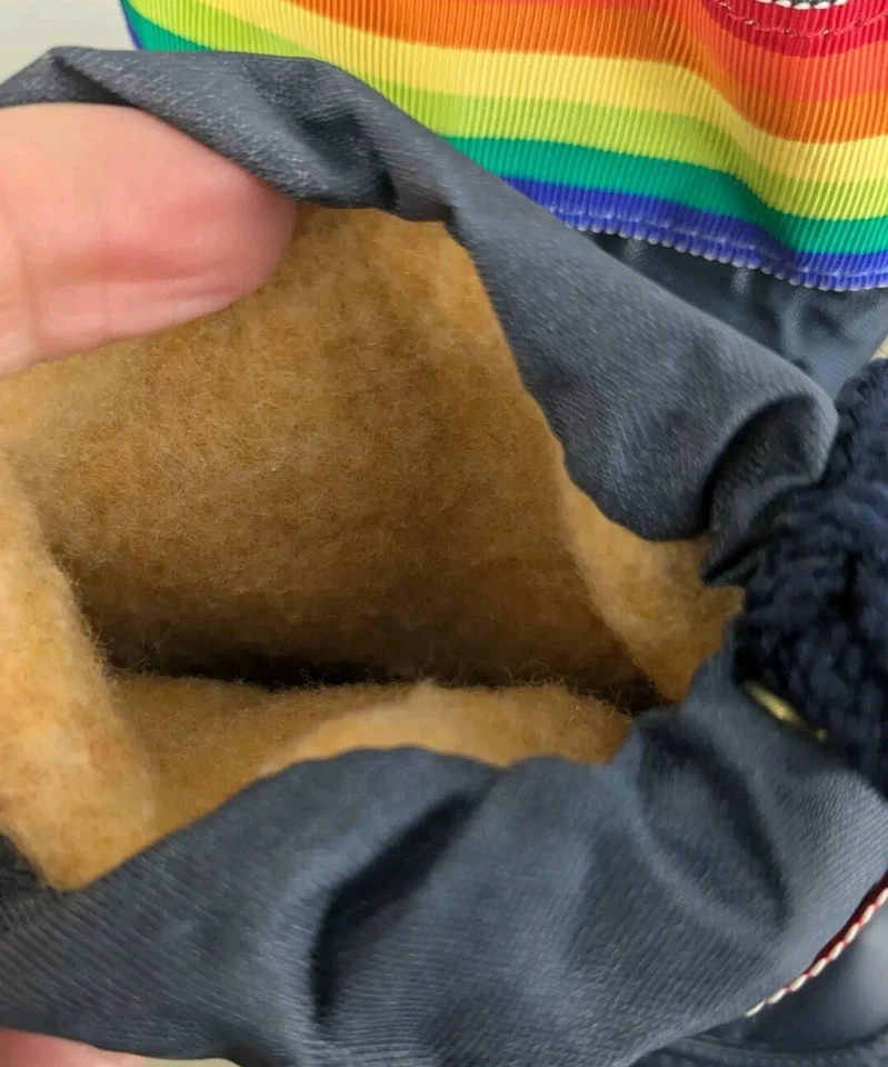 Vintage 70s 80s Rainbow Stripe Kids Snow Boots Waterproof USA Size 6 Boys Girls - Image 4 of 4