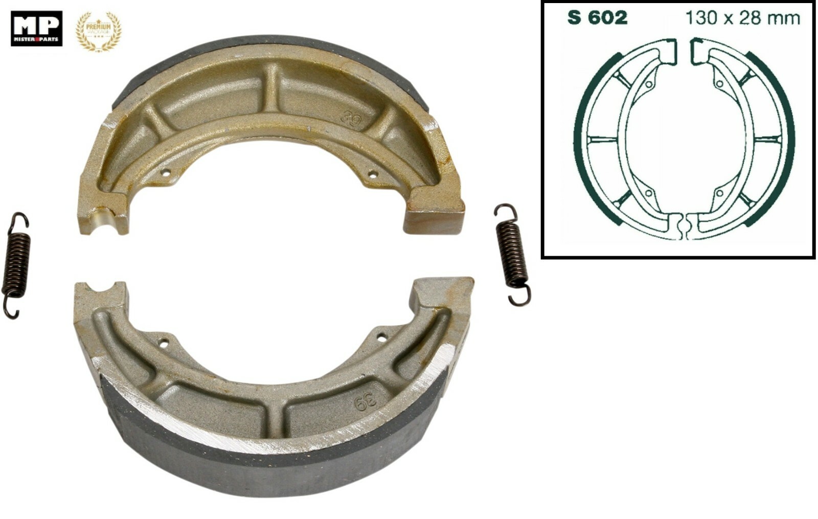 Machoire de frein organique 130mm pour stopper les bruits de tambour