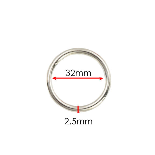 Metal O-Ring Buckle Round Loops Non Welded Ring for Bag Webbing Purse Belt Strap - Picture 16 of 18
