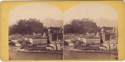 Salzburg Österreich Ludwig Hardtmuth Stereo Vintage Albumin Ca 1860