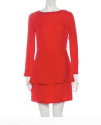 Steven Alan Red Silk Tiered Long-Sleeve Dress 4/S RV $248 | eBay