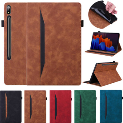 Für Samsung Galaxy Tab S9 S8 S7 Plus FE S10 Ultra Leder Faltcover Schutzumschlag