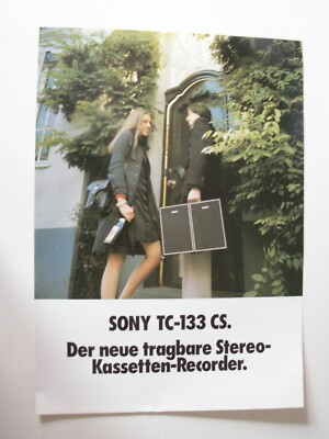 Vintage Sony TC-133 CS Stereo-Kassetten-Recorder Prospekt (70er Jahre)