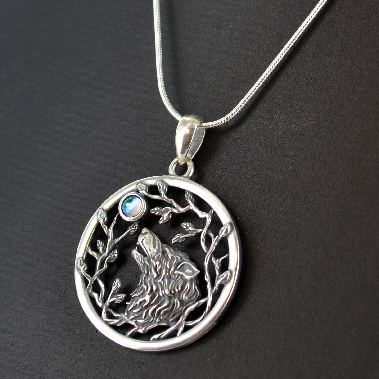 Wolf Moon Branches 925 Sterling Silver Pendant Chain Not Included Spiritual