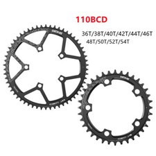 Bicycle Chainring 110BCD 5 Arm Round Single Wide Narrow Chain Wheel 36-54T Black