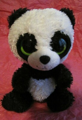 2x TY Beanie Boos/Glubschis Pandabär ''Bamboo'' 15cm ohne Glitzeraugen