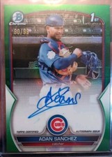 2023 Bowman Chrome Adan Sanchez Prospect Auto Green Refractor 1st #/99 #CPA-ASA