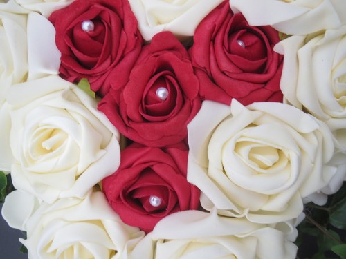 Hochzeit Autoschmuck Seidenblumen-Herz für Motorhaube mit Saugnäpfen - Bild 4 von 8