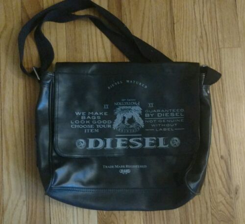DIESEL Messenger Bag school work black aptop student shoulder strap - Photo 1 sur 6