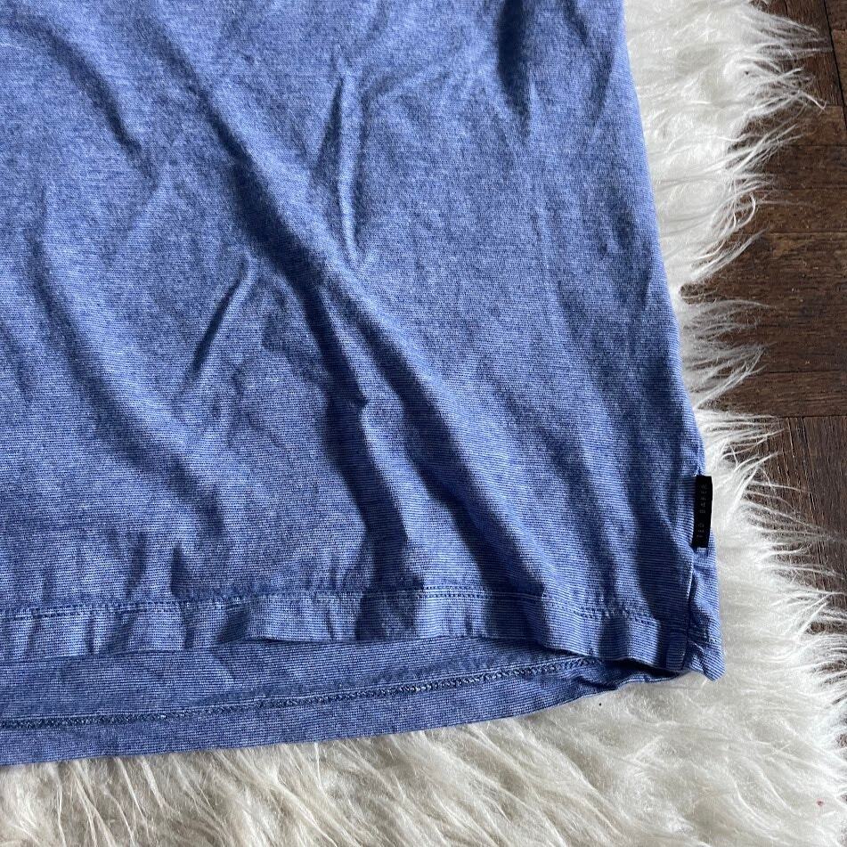 Ted Baker 5 XL Blue Micro Stripe Short Sleeve Polo Shirt eBay