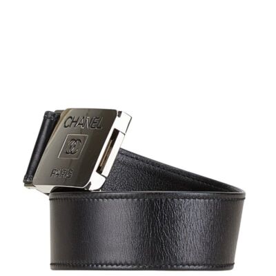 【いつものスタイルを格上げ♪】CHANEL★ベルト CCマーク CHANEL CC Mark Plate Buckle Leather Belt Black/Silver 65/26