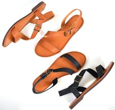 Womens Flat Summer Sandals Open Toe Strappy Buckle Slingback New