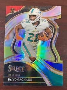 2023 Select Devon Achane Red & Yellow Club Level Die Cut #176 Dolphins RC