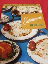 ENTERTAINING FOR SIX OR EIGHT #115 CULINARY ARTS INSTITUTE RECIPES COOKBOOK 1956