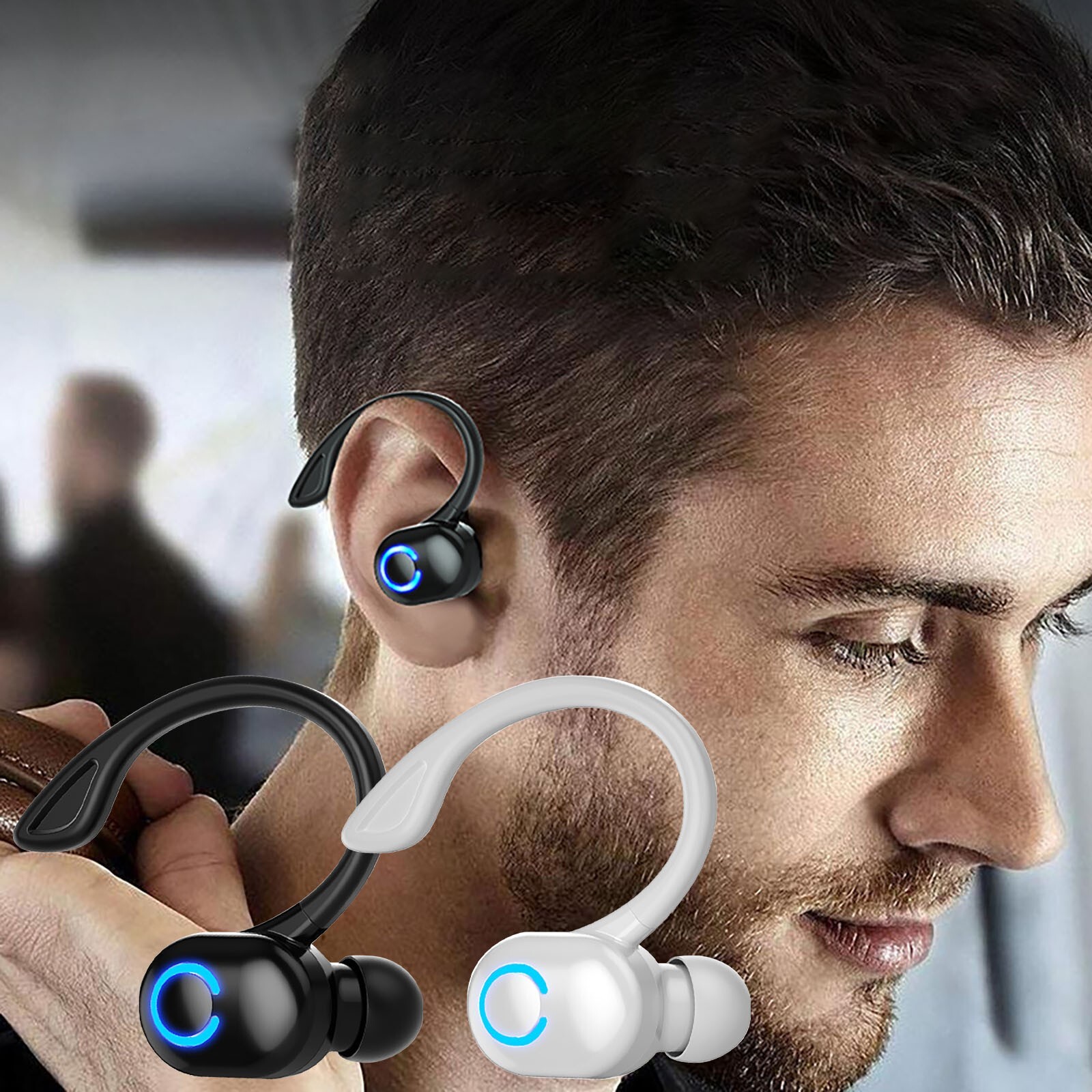 Bluetooth Earhook Headset Wireless Bluetooth 5.2 Ultralight Business Headset