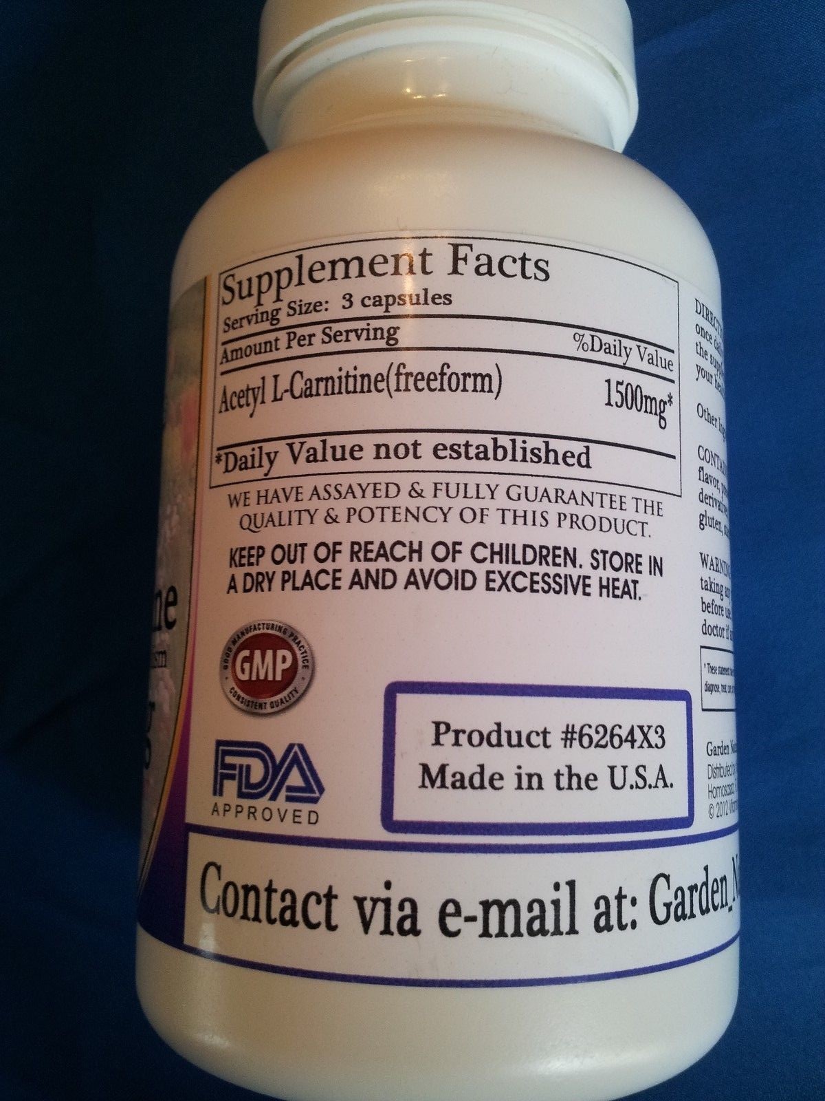 Acetyl LCarnitine 1000mg+500=1500 EnergyChronic Fatigue Anti Aging