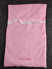 Baby Stella Doll Blanket Pink w White Ruffle 9"x14"