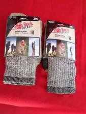 2 Pair Large High Rock Cotton Hiker Work Socks 9-12 Arch Support Made in USA