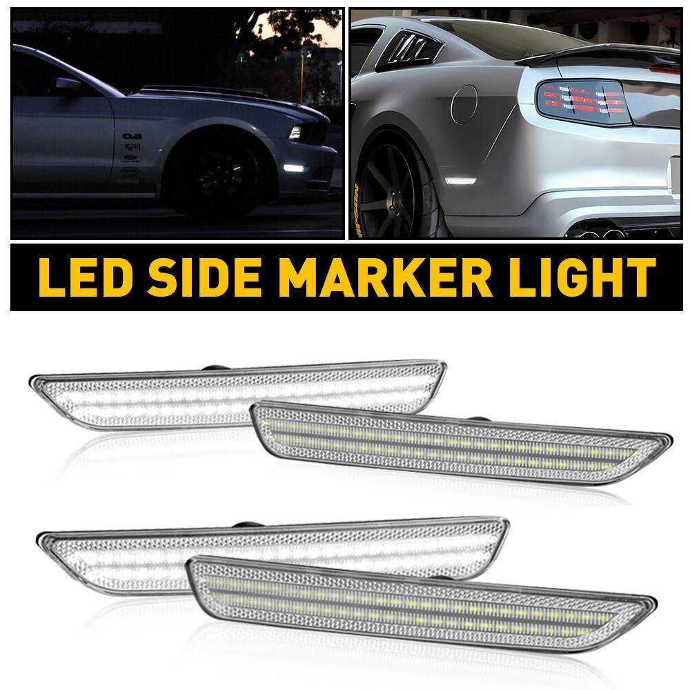 Smoke White LED Rear Side Marker Lamp Reflector Light For 20