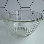 Vintage Pyrex 7401-S Small Ribbed Clear Glass 3 Cup Mixing Bowl 5.5” X 3.25”