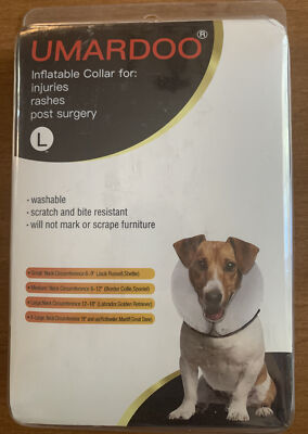New UMARDOO Inflatable Collar Cone for-Injury Rashers Post Surgery Gray Size L