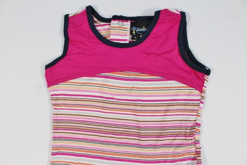 New Girl Stripe Romper Waist Drawstring Orange Pink One Piece Made USA 8 - Picture 3 of 9