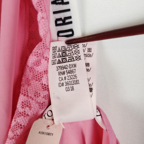 Body Victorias Secret T Back Teddy da donna piccolo cinturino ortografico rosa nuovo con etichette - Foto 12 di 13