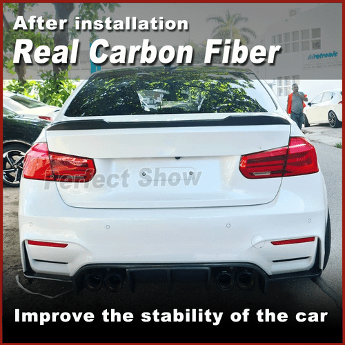 Alerón trasero de carbono alerón labio ala adecuada para BMW F30 F80 320i 340i M3 13-18 - Imagen 3 de 13