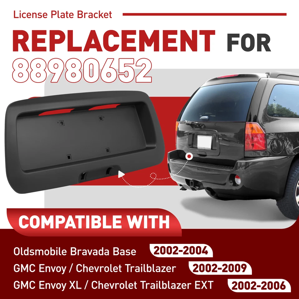 For 02-09 Chevrolet Trailblazer Rear Hatch Tailgate Handle License Plate Bracket Foto 4 de 4