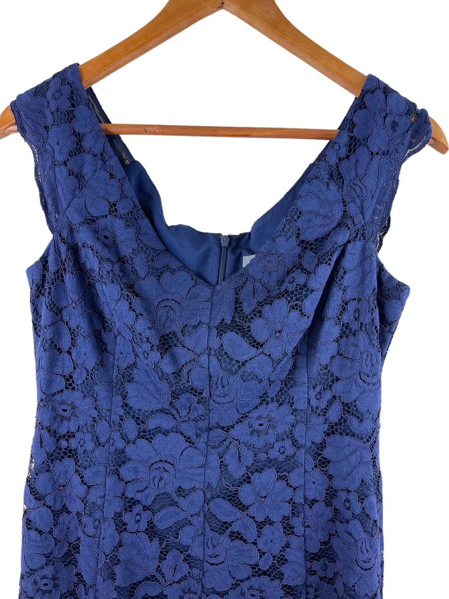 Vince Camuto Blue Lace Sleeveless Lined Women's Dress Size 8 | eBay