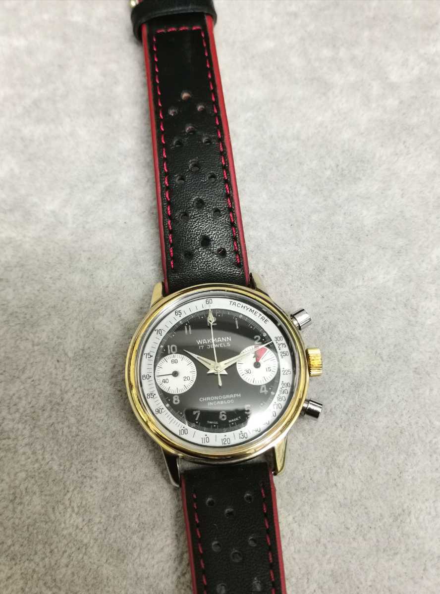 Wristwatch Wakmann 332 23 Chronograph 17 Jewels Manual Winding