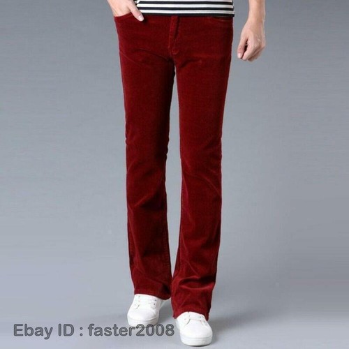 Pantalones acampanados de pana corte bota corte bota pantalones largos ajustados con parte inferior campana para hombre años 60 70 - Imagen 10 de 32