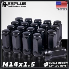 20 Pc Black 14x1.5 1.8 Acorn Lug Nut Fit Jeep Gladiatorgrand Cherokeewrangler