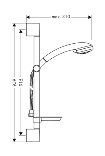 Juego de ducha Hansgrohe Crometta 3jet set ducha de mano manguera de ducha bandeja de jabón - Imagen 2 de 2