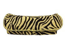 New Zebra Animal Print Semi Hard Eyeglass Case With Flip Closure