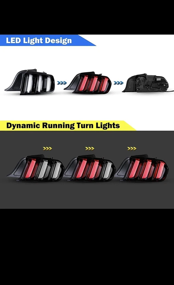 Luces traseras LED secuenciales para Ford Mustang/Shelby GT350 15-23 EURO estilo transparente Foto 4 de 4