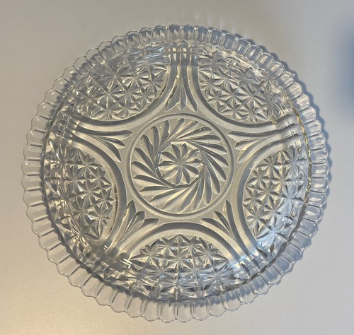 Vintage Clear Glass Anchor Hocking Stars And Bars Serving Or Cake Plate 12” - Picture 11 of 14