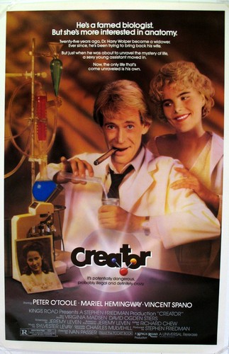Creator original 1984 movie poster rolled, 27''×41'' O'Toole/ Hemingway, comedy