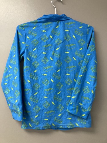 Boys Blue Lego Movie Emmett Built To Last Flannel Pajama Sleep Top - Picture 4 of 4