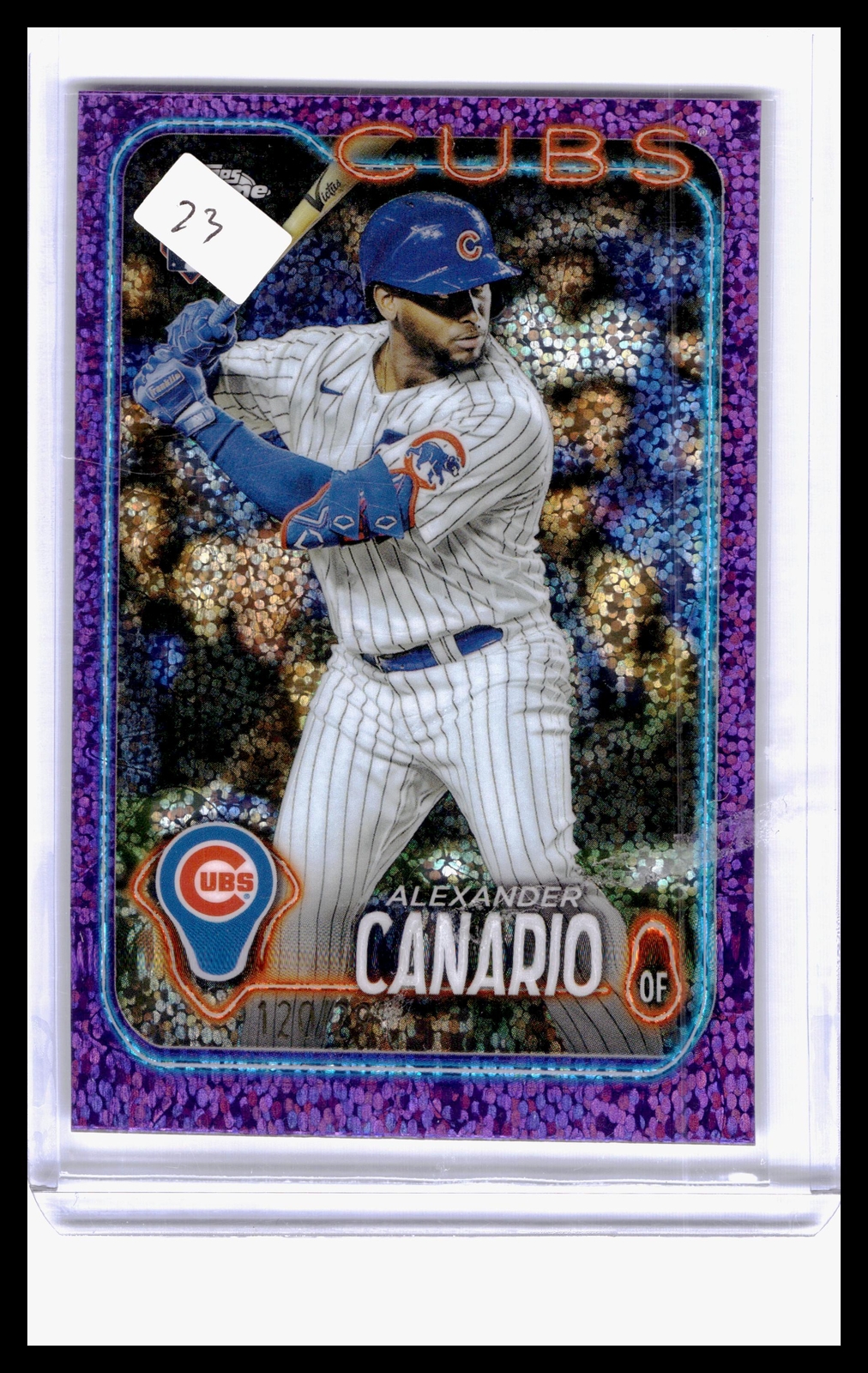 2024 Topps Chrome #174 Alexander Canario Purple Speckle Refractors #/299