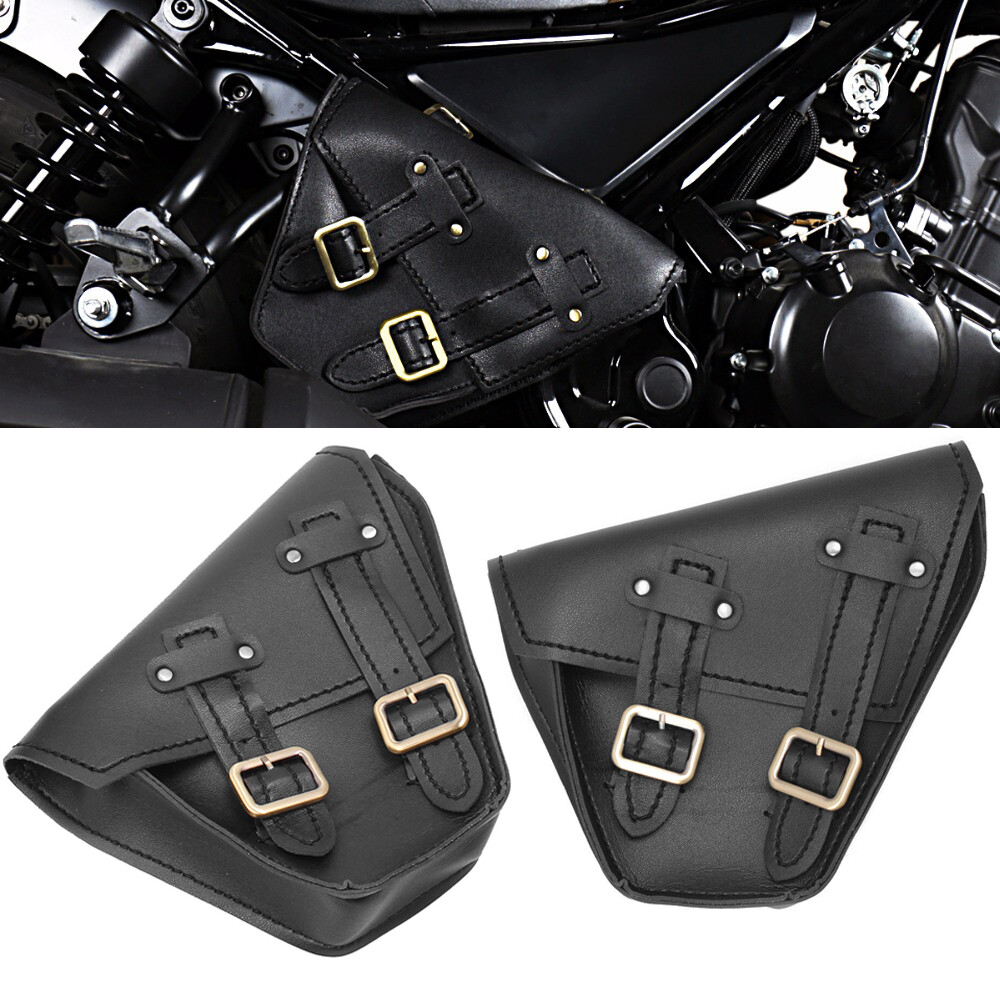 Motorcycle Black Leather Saddle Bags fit for Honda Rebel 300