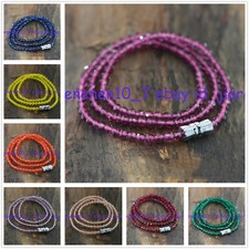 Elegant Delicate 3mm Multicolor Spinel Faceted Gemstone Necklace 18inch