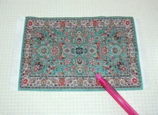 Miniature Woven Turkish Rug w/Fringe #1 (6 3/8" long x 3 7/8") : DOLLHOUSE 1:12