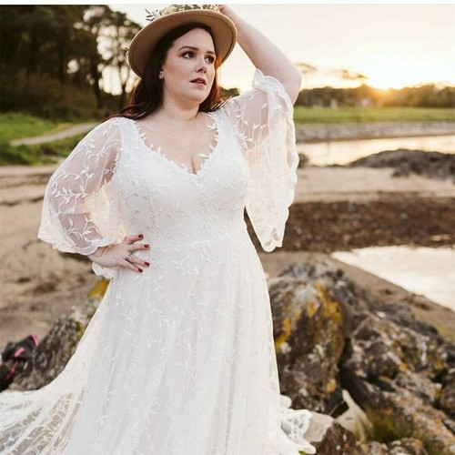 Plus Size Lace Country Wedding Dresses 